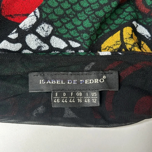 Isabel De Pedro Half Sleeve Colorful Sheer Shirt 100% Polyester Sz 12 K - Picture 4 of 4